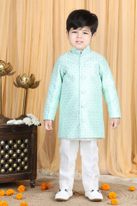 Pre-Order: Silk Kurta with Thread Embroidery Sherwani