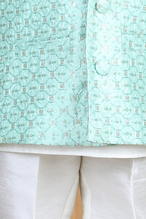 Pre-Order: Silk Kurta with Thread Embroidery Sherwani