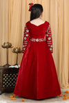 Pre-Order: Velvet with hand Embroidery on Blouse and Waist Belt