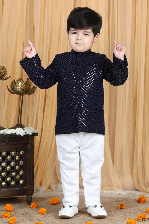 Pre-Order: Velvet Thread Embroidery Coat with Pants