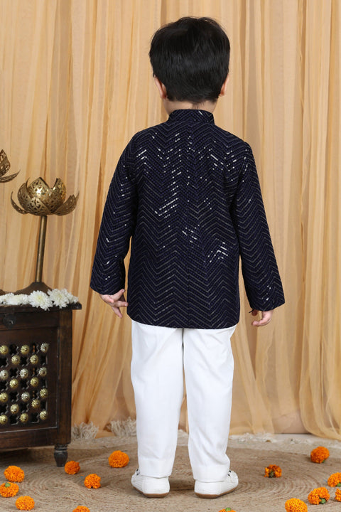 Pre-Order: Velvet Thread Embroidery Coat with Pants