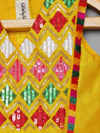 Pre-Order: Yellow Silk Tribal Lehenga Choli Set with Belt Beg
