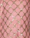 Peach Net Sequin Sharara Suit