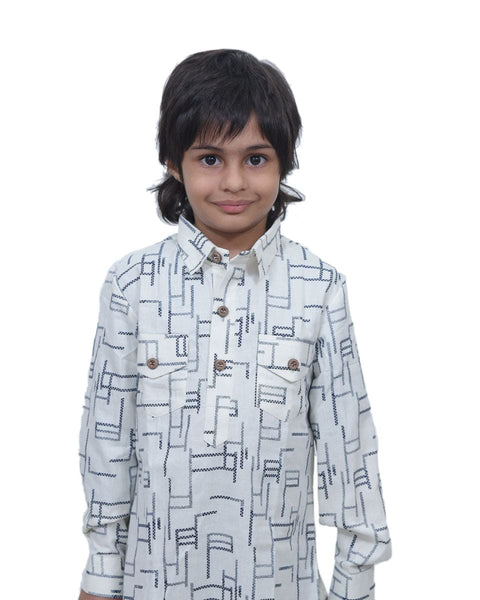 White Kurta with Black Patiala