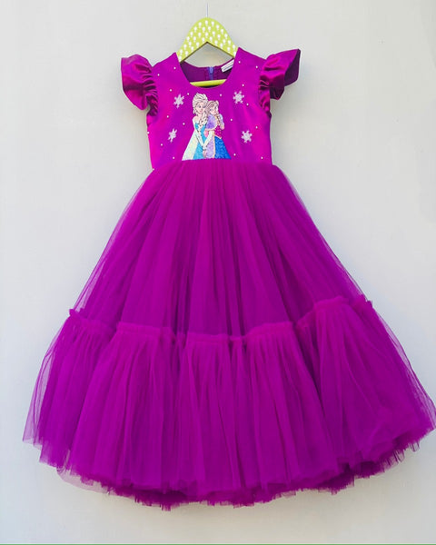 Pre-Order: Purple Embellished Elsa & Anna Dress