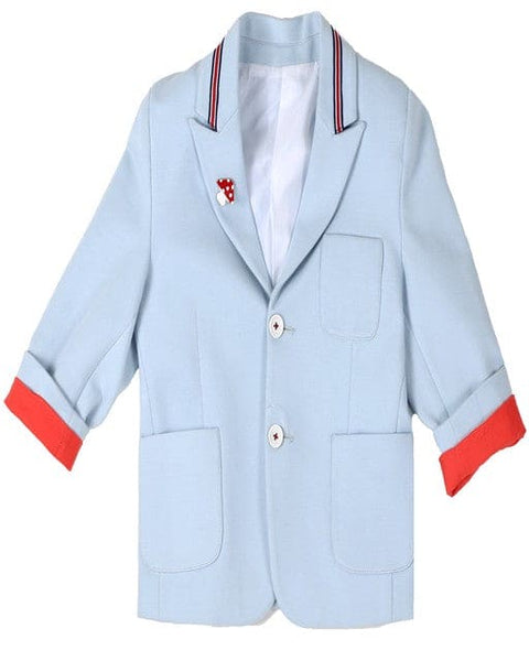 Pre-Order: Powder Blue Knit Blazer