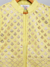 Pre-Order: Lime Yellow kurta with Attached Jacket and Pyjama