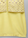 Pre-Order: Lime Yellow kurta with Attached Jacket and Pyjama