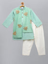 Pre-Order: Pastel Green Embroidered layered Kurta with Pyjama