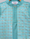 Pre-Order: Bluekurta with Check Attached Jacket and Pyjama