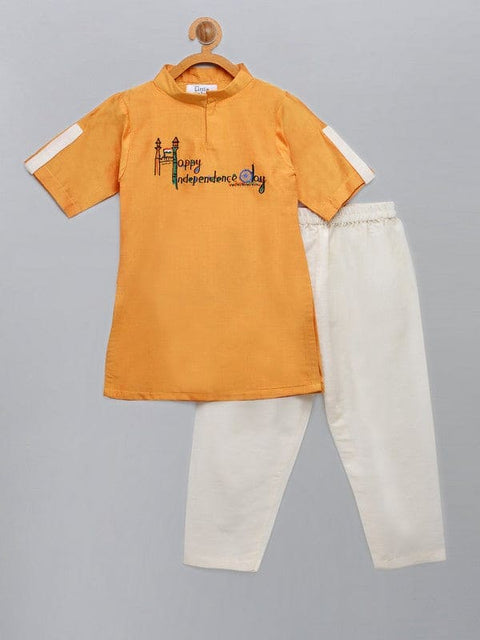 Pre-Order: Happy Independence Day Embroidered Kurta Pyjama set