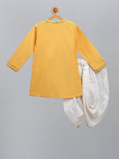 Pre-Order: Mustard Cow Embroidered Kurta with Dhoti