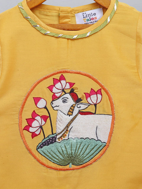 Pre-Order: Pichwai embroidered Kurta Dhoti