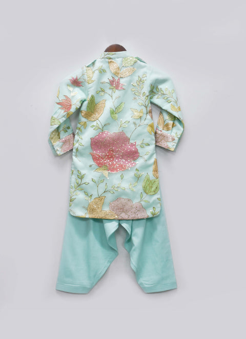 Pre-Order: Aqua Embroidery Kurta and Salwar