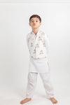 Pre-Order: White Bird Kurta, Jacket & Pajama Set