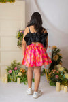 Pre-Order: Candy Printed Skirt with Black Layered Top