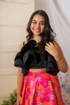 Pre-Order: Candy Printed Skirt with Black Layered Top