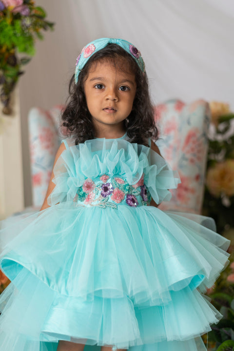 Pre-Order: Blue Blossom High-Low Gown