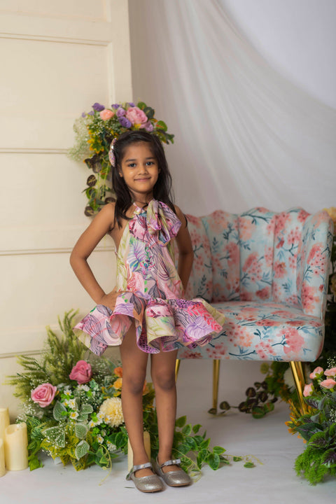 Pre-Order: Boho Printed Tie-Up Dress
