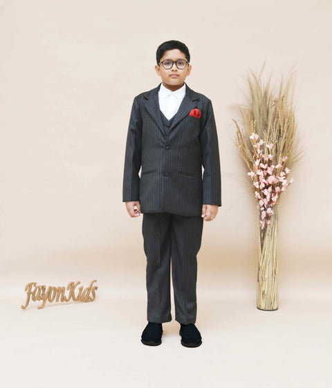 Pre-Order: Black Check Coat with Off White Shirt