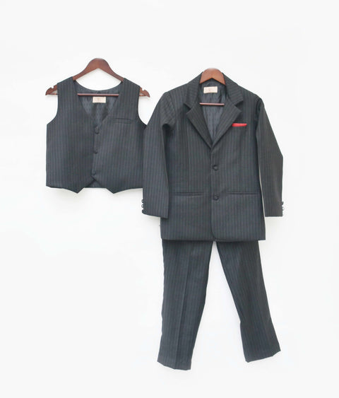 Pre-Order: Black Check Coat with Off White Shirt