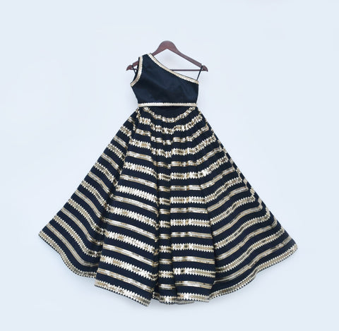 Pre Order:  Black Sequins Lehenga and Choli with Dupatta