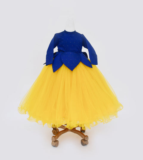 Pre-Order: Blue and Yellow Net Gown