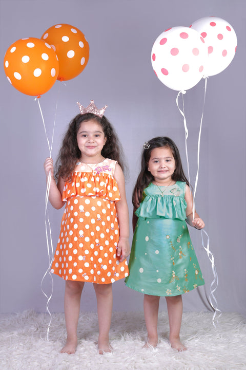 Pre-Order: Orange Day Dress with embroidery