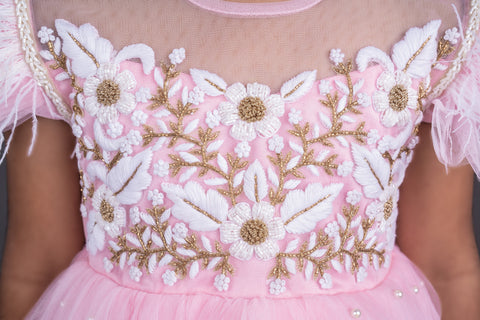 Pre-Order: Pink/Purple Shaded Gown with Pearl all over