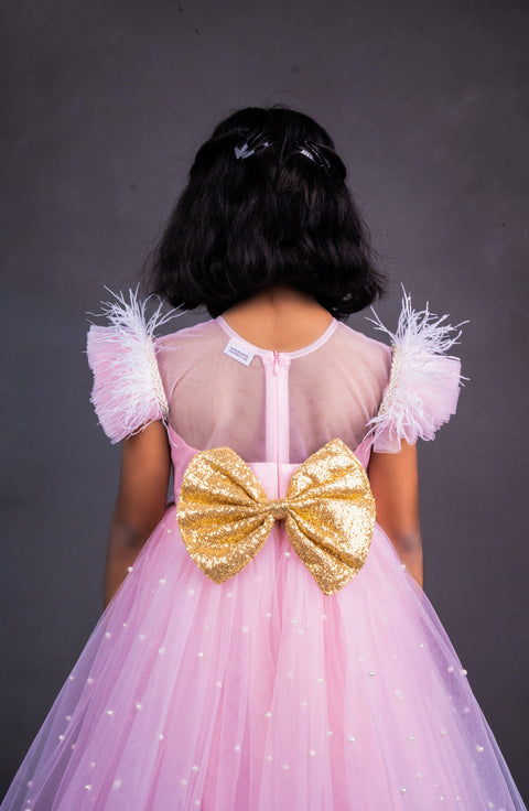 Pre-Order: Pink/Purple Shaded Gown with Pearl all over