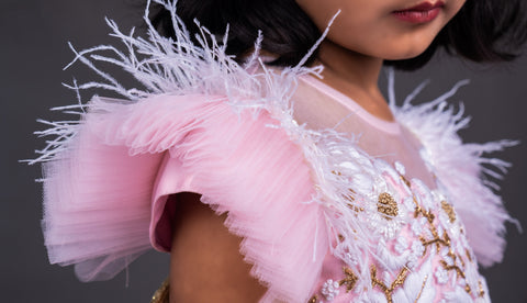 Pre-Order: Pink/Purple Shaded Gown with Pearl all over