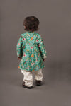 Pre-Order: Patola Printed Kurta With Lace Work And Pant