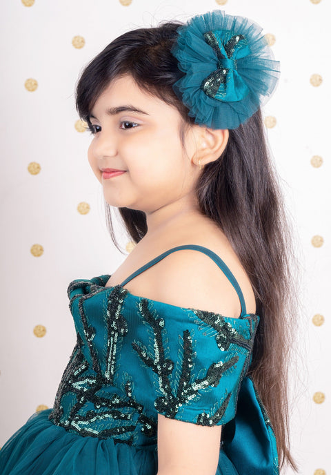 Pre-Order: Turquoise Off-Shoulder Gown