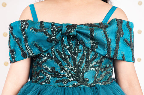 Pre-Order: Turquoise Off-Shoulder Gown