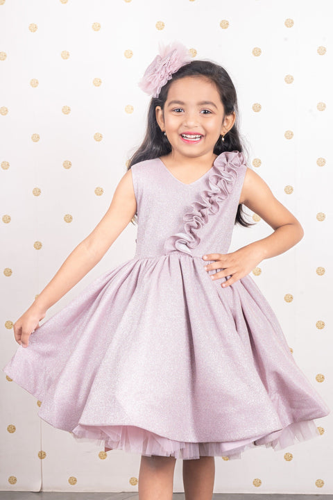 Pre-Order: Pink V Neck Shimmer Dress