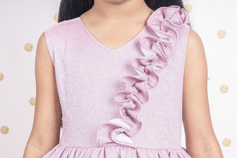Pre-Order: Pink V Neck Shimmer Dress
