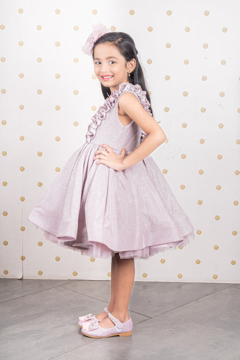 Pre-Order: Pink V Neck Shimmer Dress