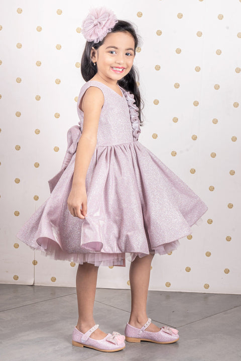 Pre-Order: Pink V Neck Shimmer Dress