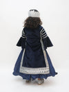 Pre-Order: Blue Velvet Mirror Work Long Jacket with Gown