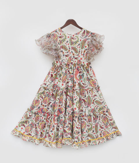 Pre Order: Off-White Floral Print Dress