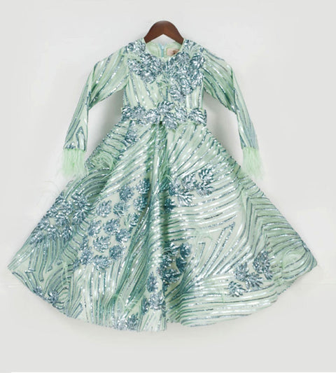 Pre-Order: Green Sequence Gown