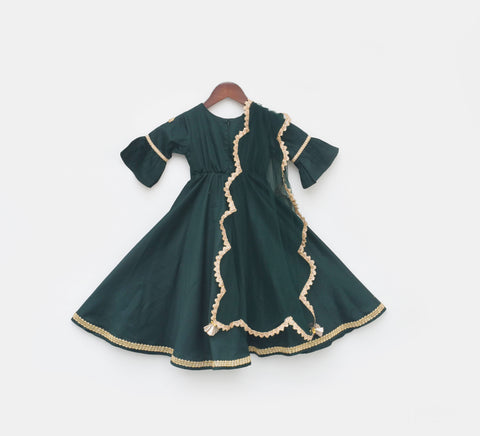 Pre Order: Green Silk Anarkali