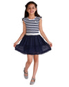 Stripe Top Dress with Silver Dot Skirt