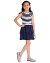 Stripe Top Dress with Silver Dot Skirt