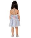 Lurex Cotton Stripe Frill Halter Dress