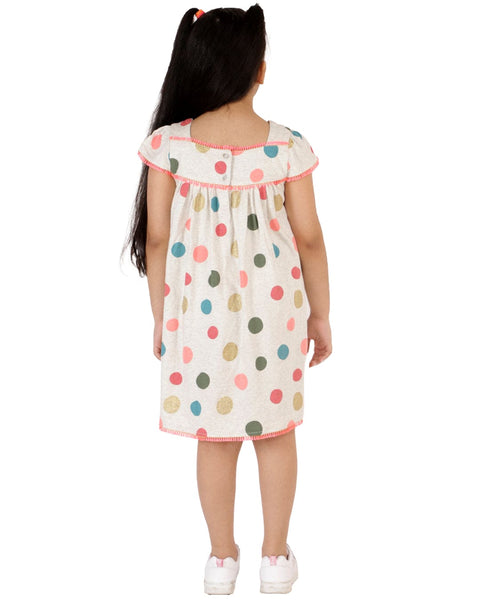 Multicoloured Polka Dot Jersey Dress