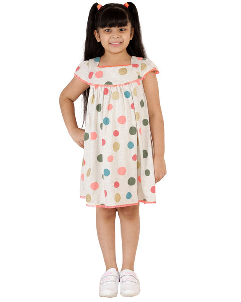 Multicoloured Polka Dot Jersey Dress