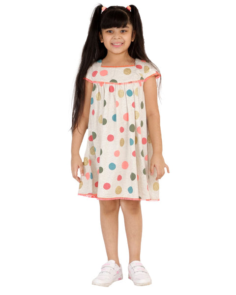 Multicoloured Polka Dot Jersey Dress