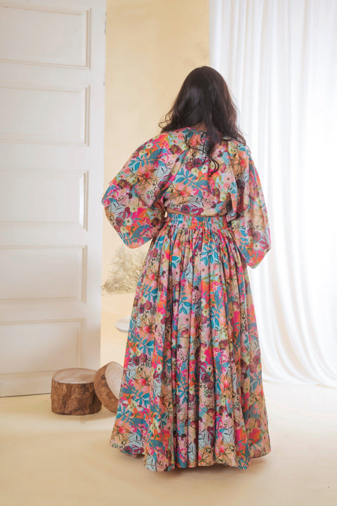 Pre-Order: Floral Drawstring Ghaghra Set