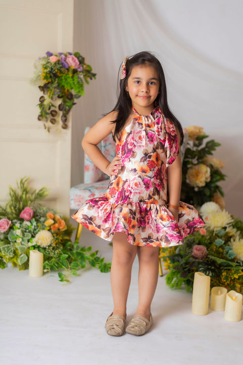 Pre-Order: Floral Print Halter Neck Dress